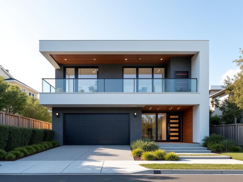 Exterior of a modern, multi-story home in Brighton.